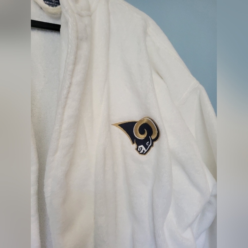 NFL Rams Velour Shawl White Robe OS - Picture 3 of 10